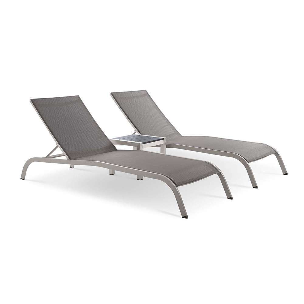 Modway - Savannah 3 Piece Outdoor Patio Mesh Set - EEI-4006-GRY-SET veiw 1