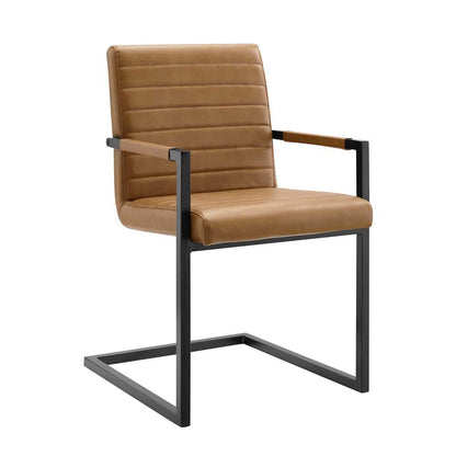 Modway - Savoy Vegan Leather Dining Chairs - (Set of 2) - EEI-4522-TAN veiw 3