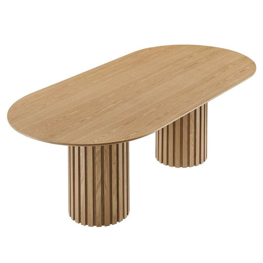 Modway - Senja 95in Oval Dining Table - EEI-6065-OAK-SET veiw 2