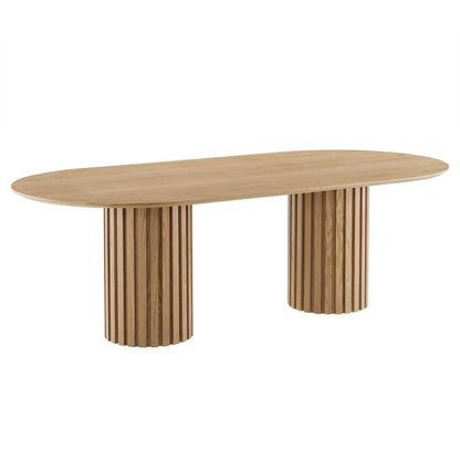 Modway - Senja 95in Oval Dining Table - EEI-6065-OAK-SET veiw 3