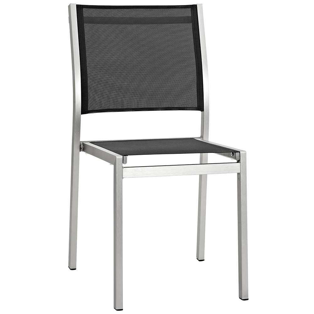 Modway - Shore Outdoor Patio Aluminum Side Chair - EEI-2259-SLV-BLK veiw 1