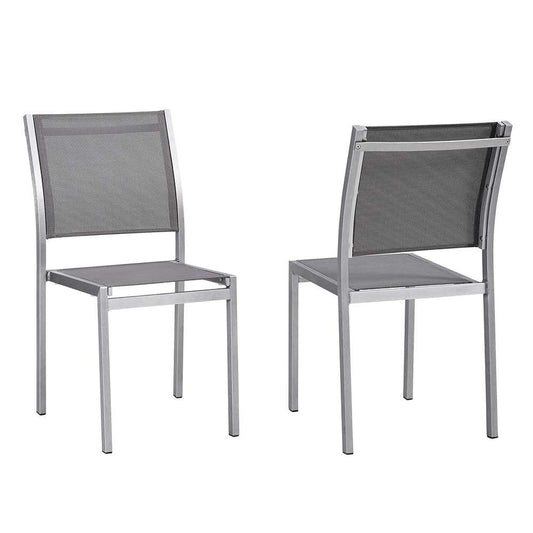 Modway - Shore Side Chair Outdoor Patio Aluminum (Set of 2) - EEI-2585-SLV-GRY-SET veiw 1