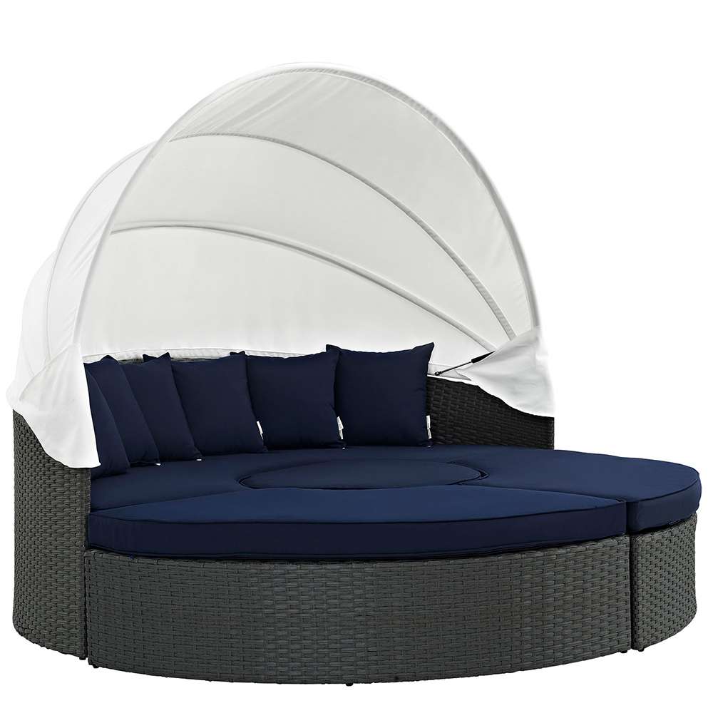 Modway - Sojourn Outdoor Patio Sunbrella Daybed - EEI-1986-CHC-NAV-SET veiw 1