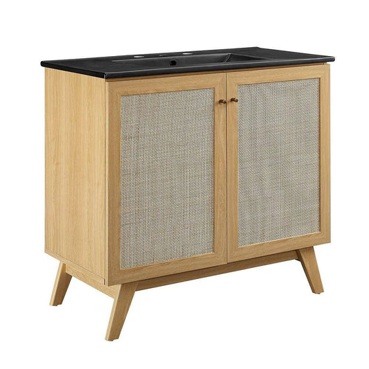 Modway - Soma 36in Bathroom Vanity - EEI-6718-OAK-BLK veiw 1