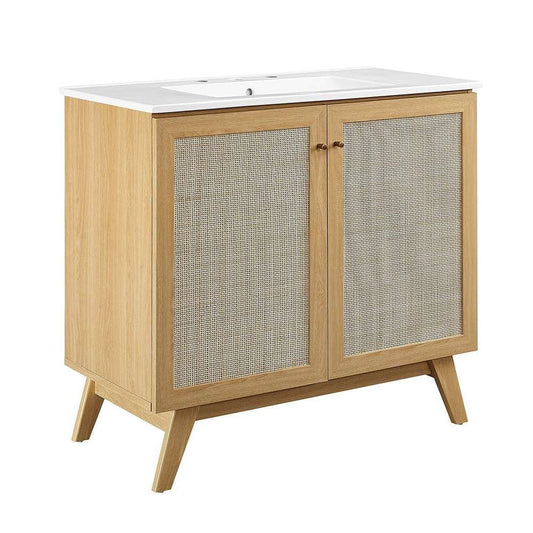 Modway - Soma 36in Bathroom Vanity - EEI-6717-OAK-WHI veiw 1