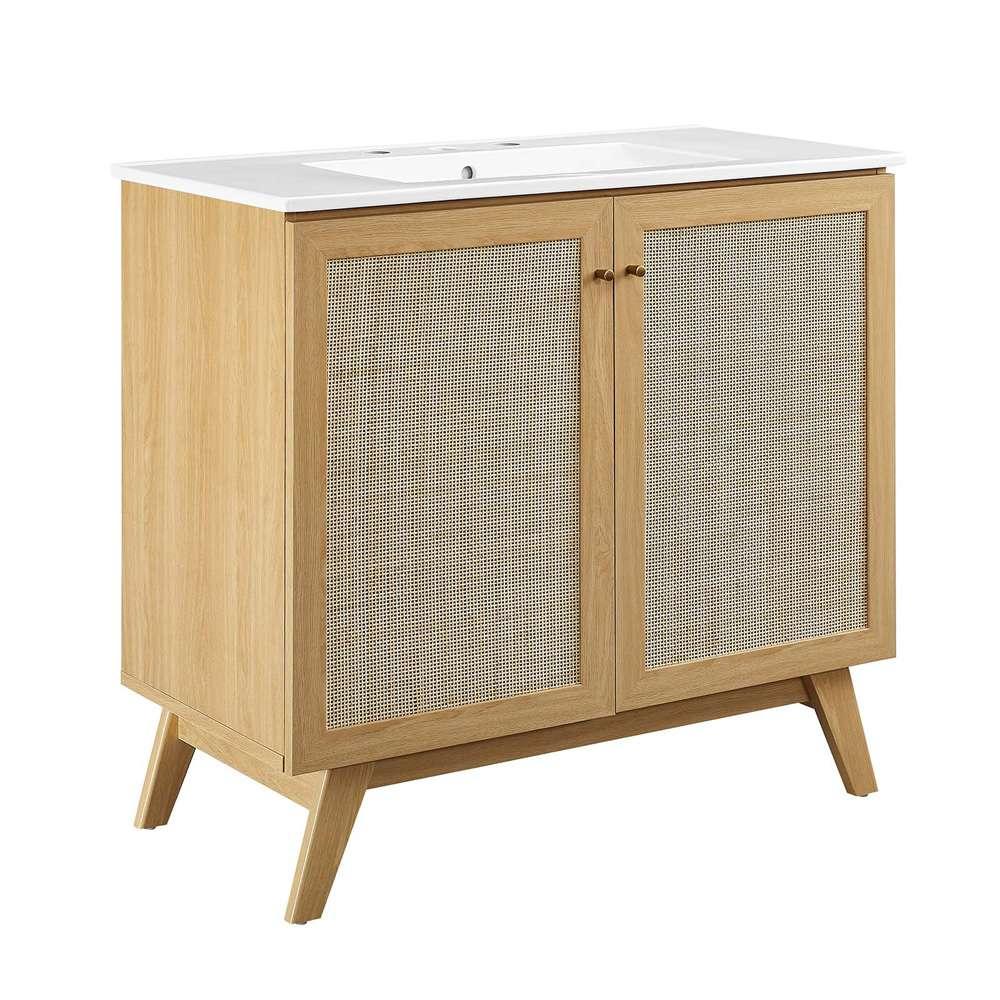 Modway - Soma 36in Bathroom Vanity - EEI-6717-OAK-WHI veiw 2
