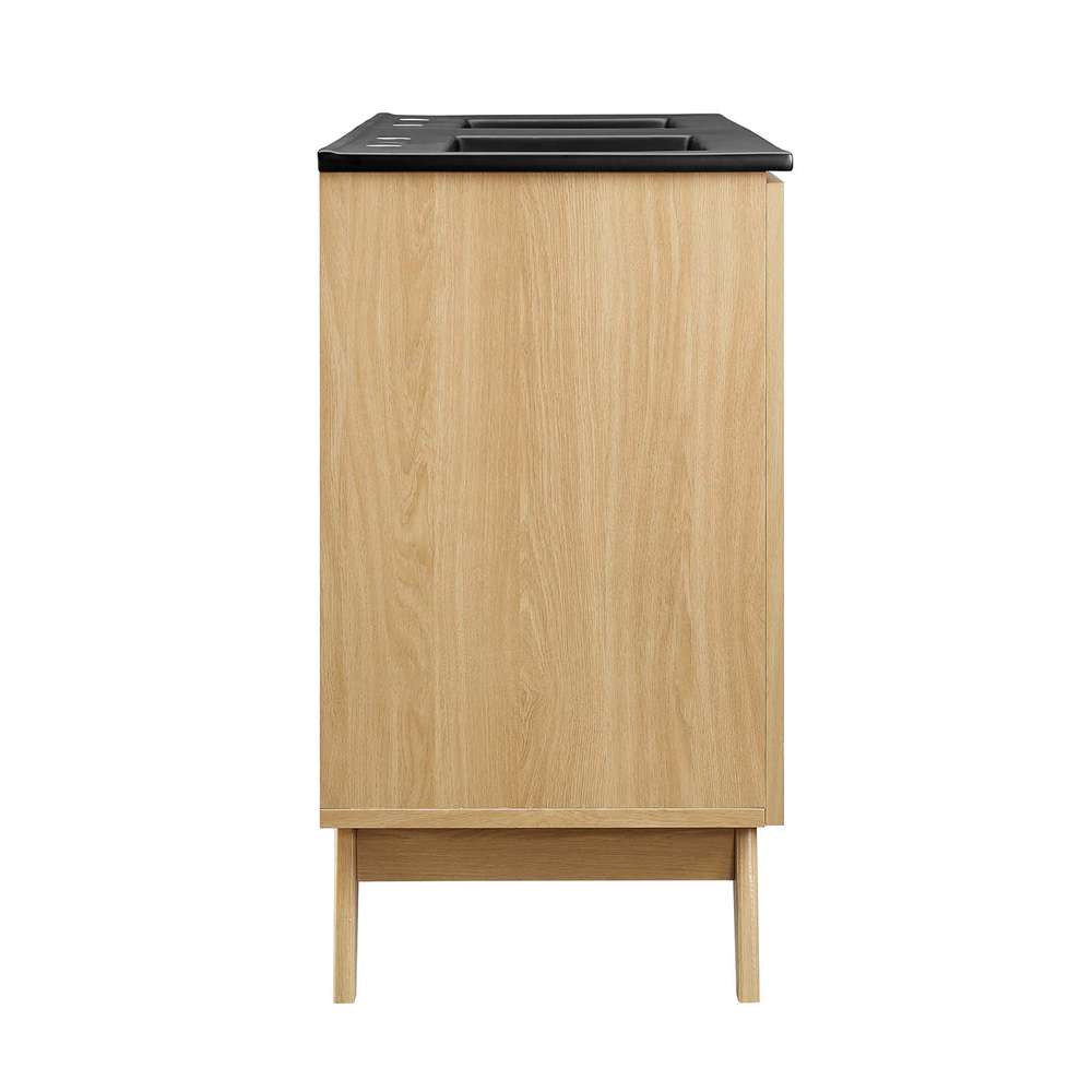 Modway - Soma 48in Double Sink Bathroom Vanity - EEI-6722-OAK-BLK veiw 3