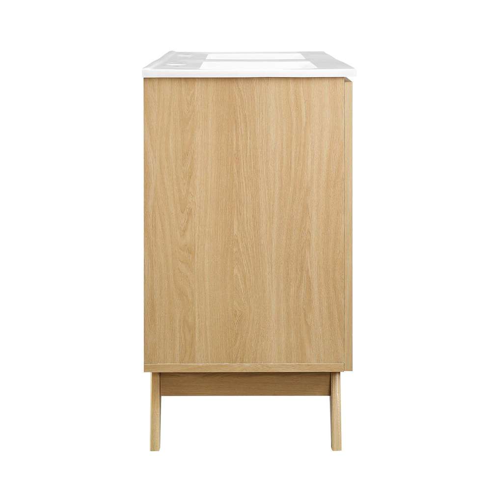 Modway - Soma 48in Double Sink Bathroom Vanity - EEI-6721-OAK-WHI veiw 3
