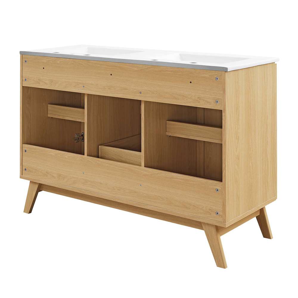 Modway - Soma 48in Double Sink Bathroom Vanity - EEI-6721-OAK-WHI veiw 4
