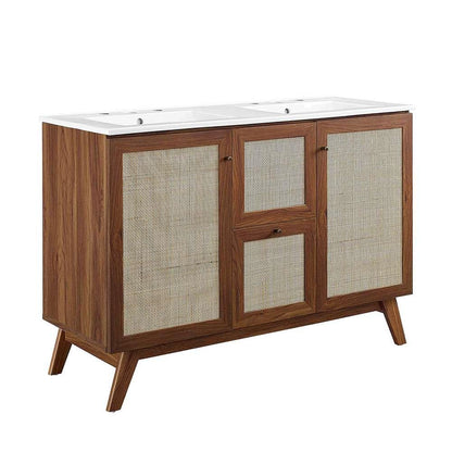 Modway - Soma 48in Double Sink Bathroom Vanity - EEI-6721-WAL-WHI veiw 1