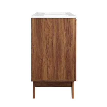 Modway - Soma 48in Double Sink Bathroom Vanity - EEI-6721-WAL-WHI veiw 3