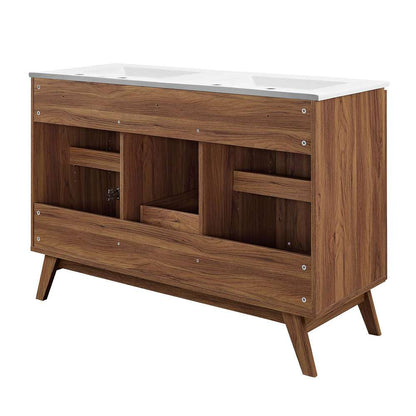 Modway - Soma 48in Double Sink Bathroom Vanity - EEI-6721-WAL-WHI veiw 4
