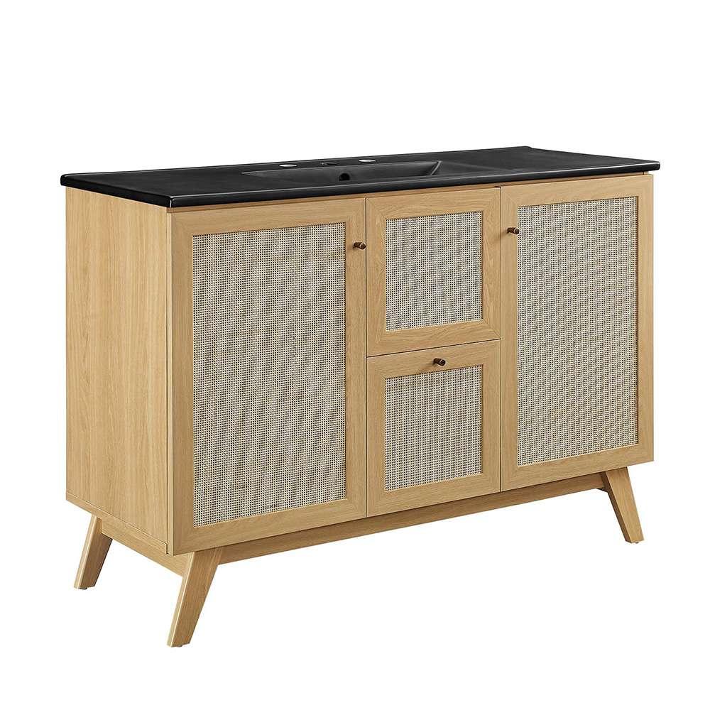 Modway - Soma 48in Single Sink Bathroom Vanity - EEI-6720-OAK-BLK veiw 1