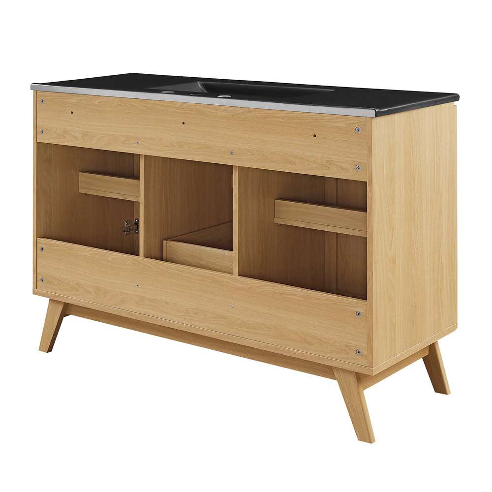 Modway - Soma 48in Single Sink Bathroom Vanity - EEI-6720-OAK-BLK veiw 4
