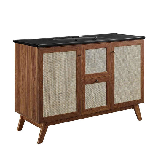 Modway - Soma 48in Single Sink Bathroom Vanity - EEI-6720-WAL-BLK veiw 1