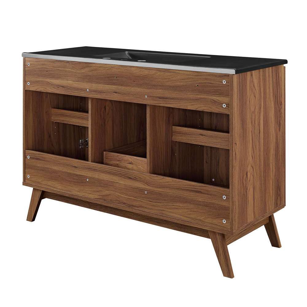 Modway - Soma 48in Single Sink Bathroom Vanity - EEI-6720-WAL-BLK veiw 4