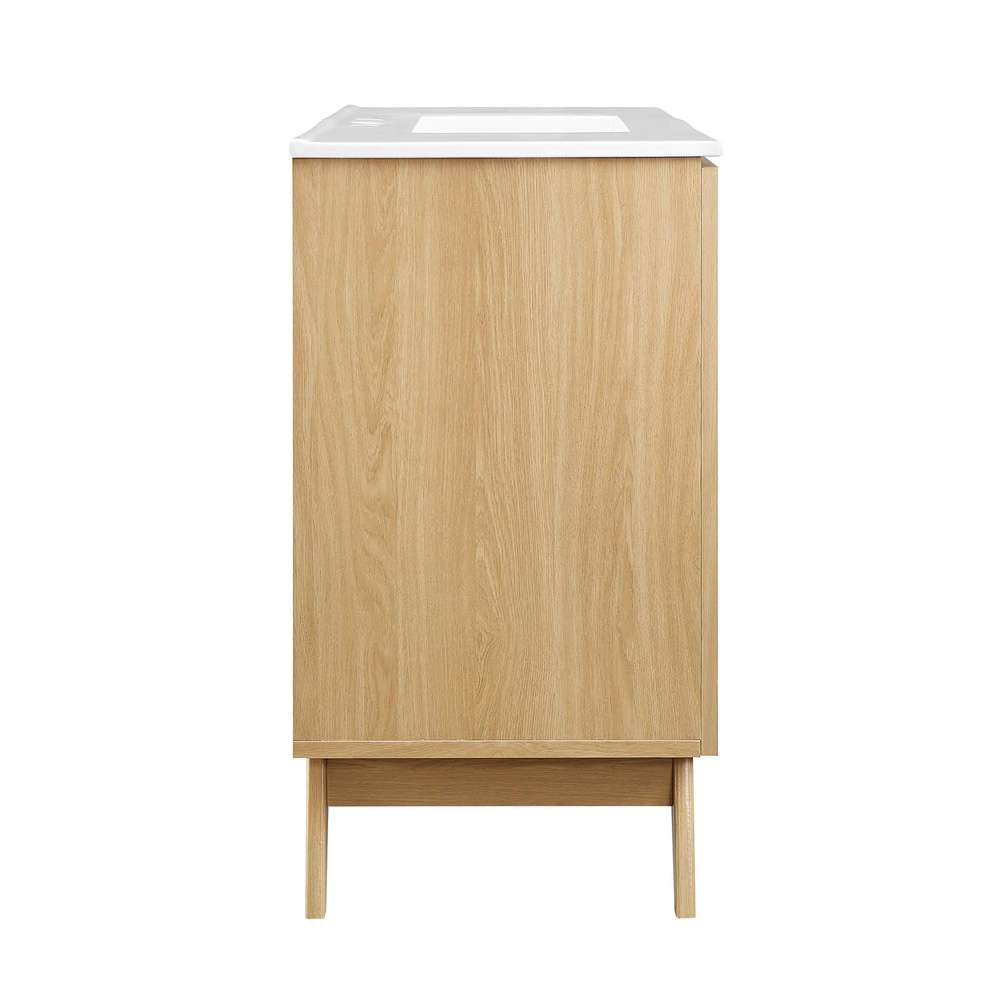 Modway - Soma 48in Single Sink Bathroom Vanity - EEI-6719-OAK-WHI veiw 3