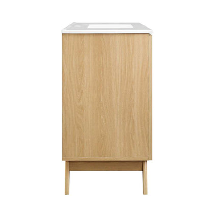Modway - Soma 48in Single Sink Bathroom Vanity - EEI-6719-OAK-WHI veiw 3