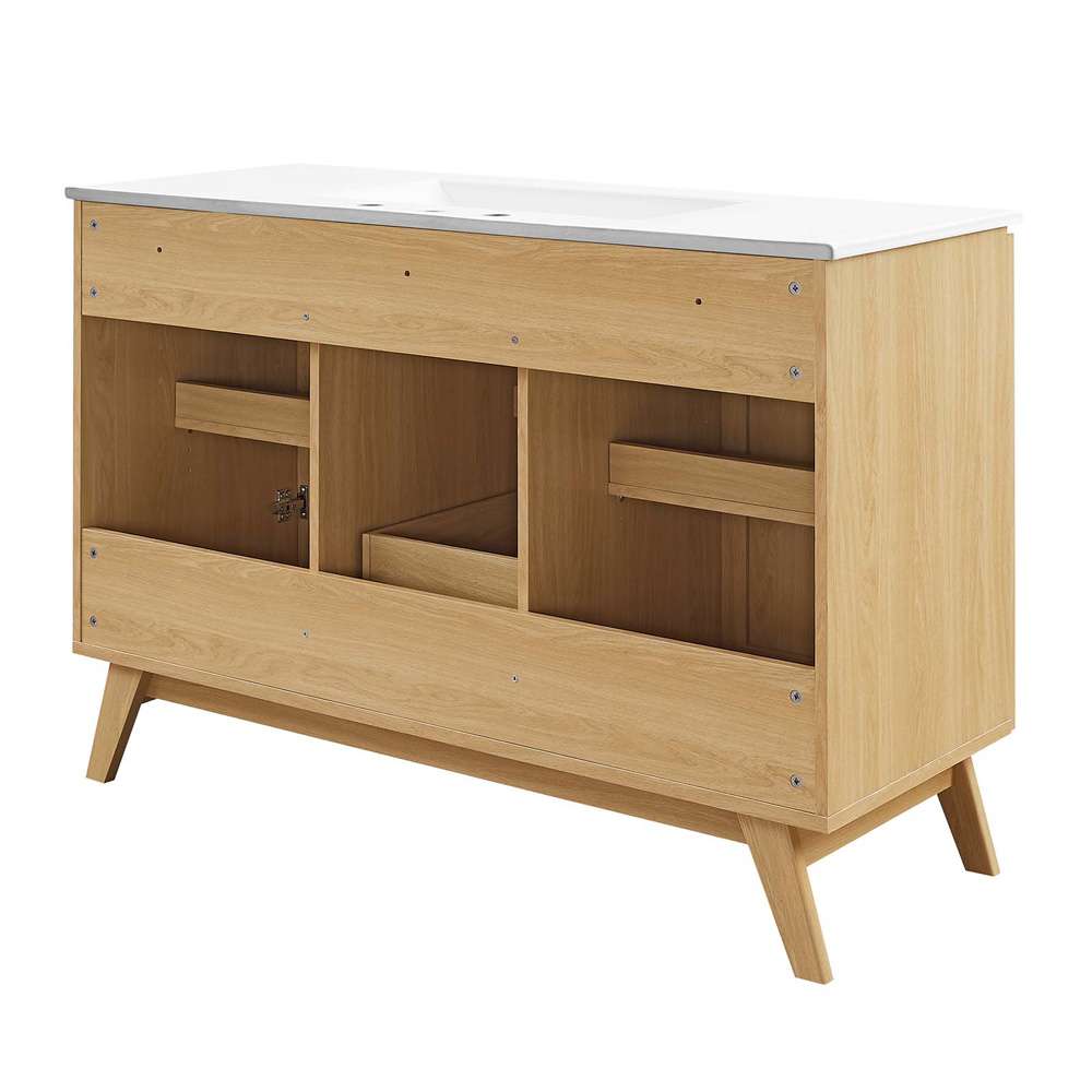 Modway - Soma 48in Single Sink Bathroom Vanity - EEI-6719-OAK-WHI veiw 4