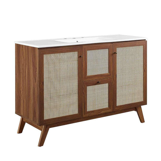 Modway - Soma 48in Single Sink Bathroom Vanity - EEI-6719-WAL-WHI veiw 1
