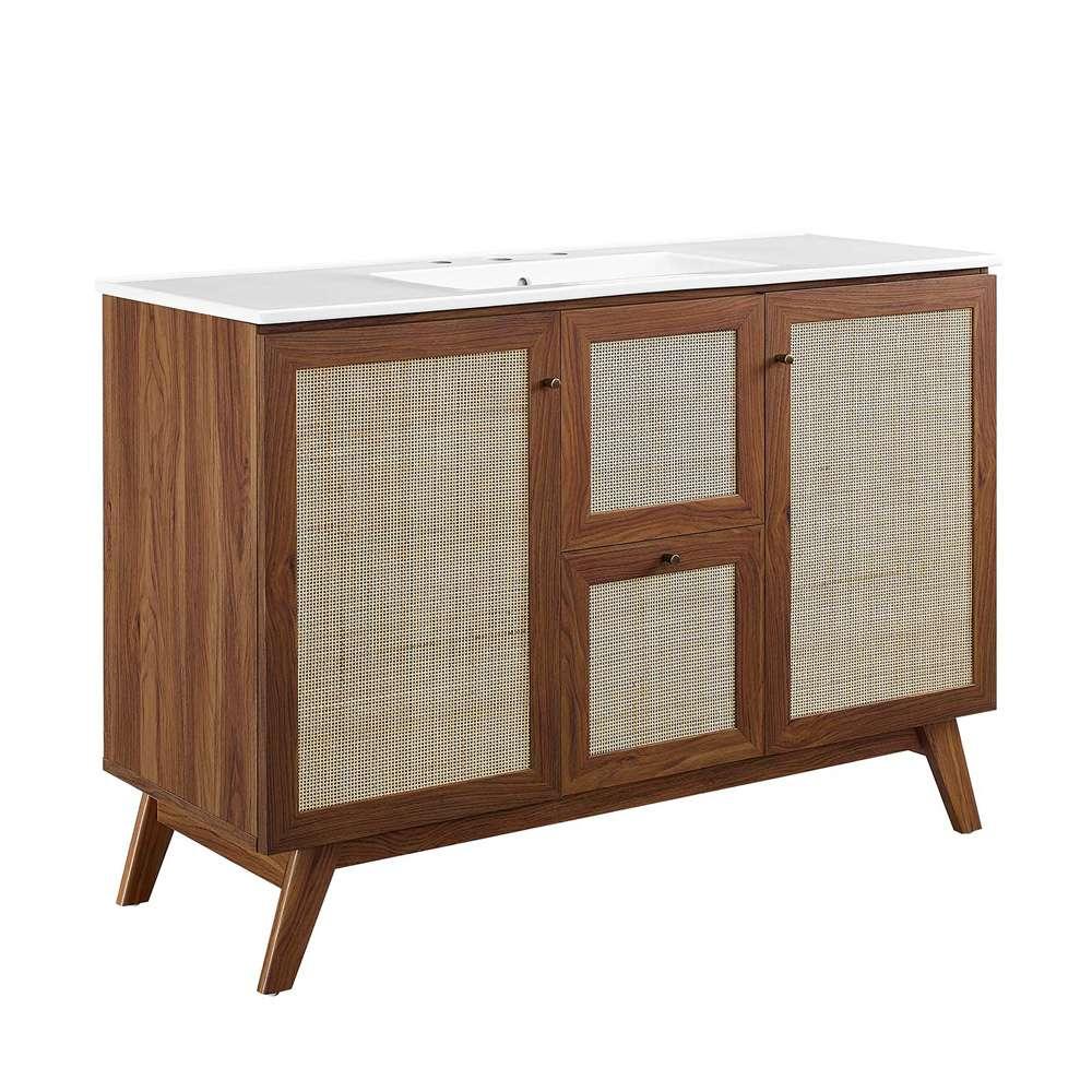 Modway - Soma 48in Single Sink Bathroom Vanity - EEI-6719-WAL-WHI veiw 2