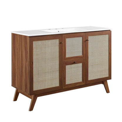 Modway - Soma 48in Single Sink Bathroom Vanity - EEI-6719-WAL-WHI veiw 2