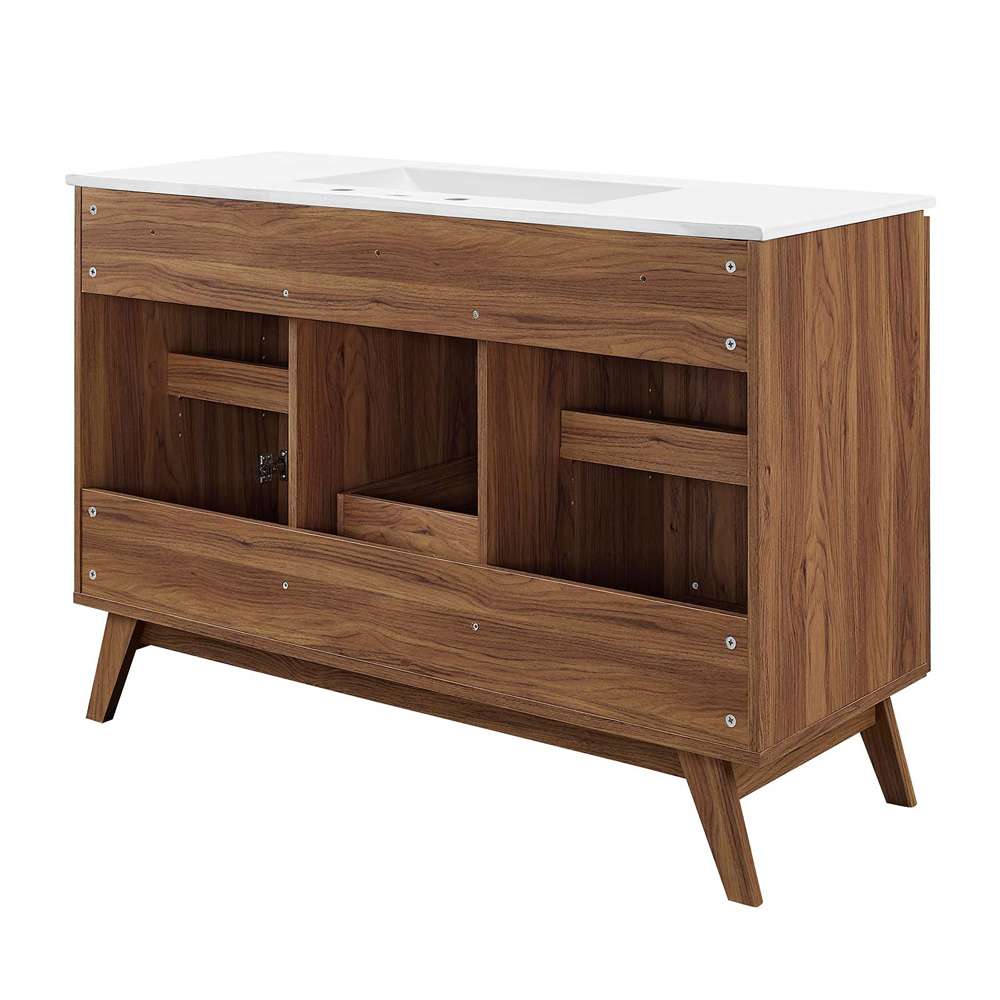 Modway - Soma 48in Single Sink Bathroom Vanity - EEI-6719-WAL-WHI veiw 4