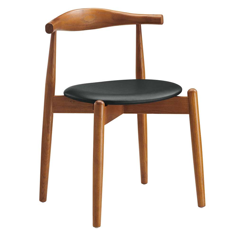 Modway - Stalwart Dining Side Chair in Dark Walnut Black - EEI-1080-DWL-BLK veiw 1