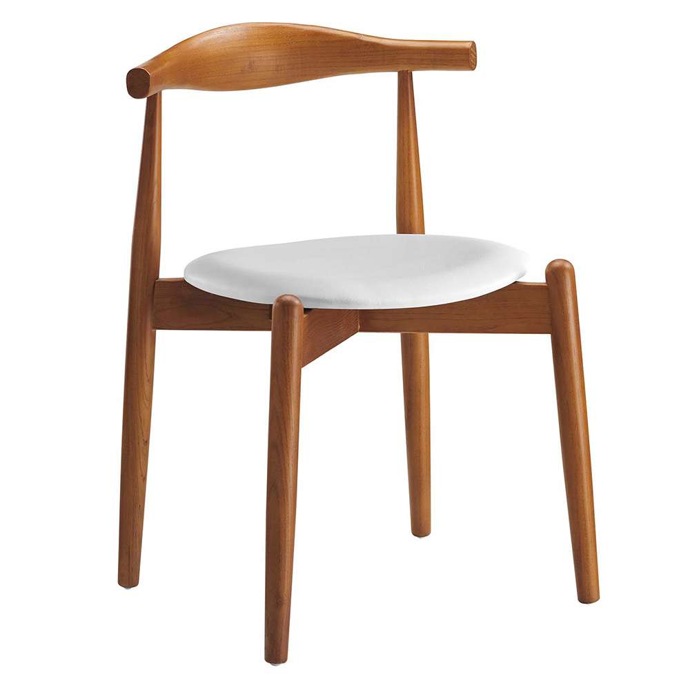 Modway - Stalwart Dining Side Chair in Dark Walnut White - EEI-1080-DWL-WHI veiw 1