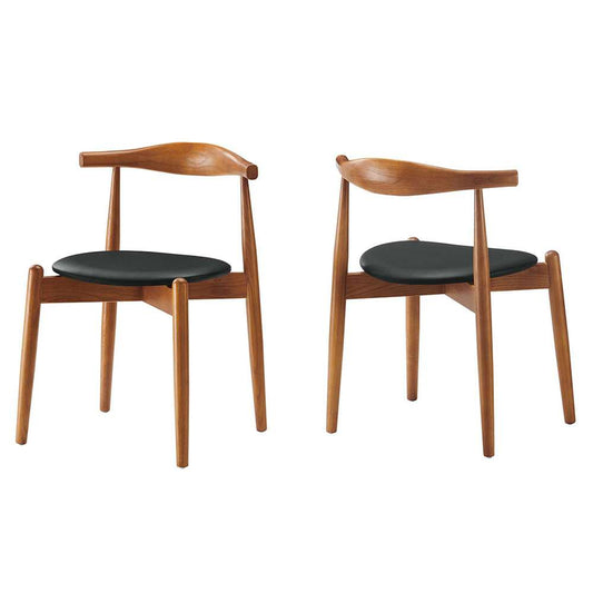 Modway - Stalwart Dining Side Chairs (Set of 2) in Dark Walnut Black - EEI-1377-DWL-BLK veiw 1