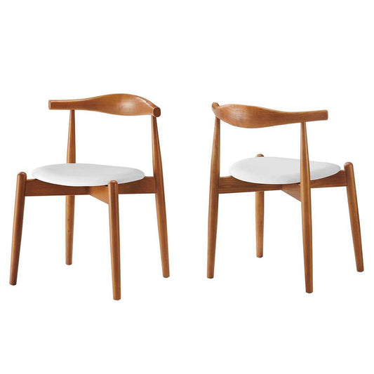 Modway - Stalwart Dining Side Chairs (Set of 2) in Dark Walnut White - EEI-1377-DWL-WHI veiw 1