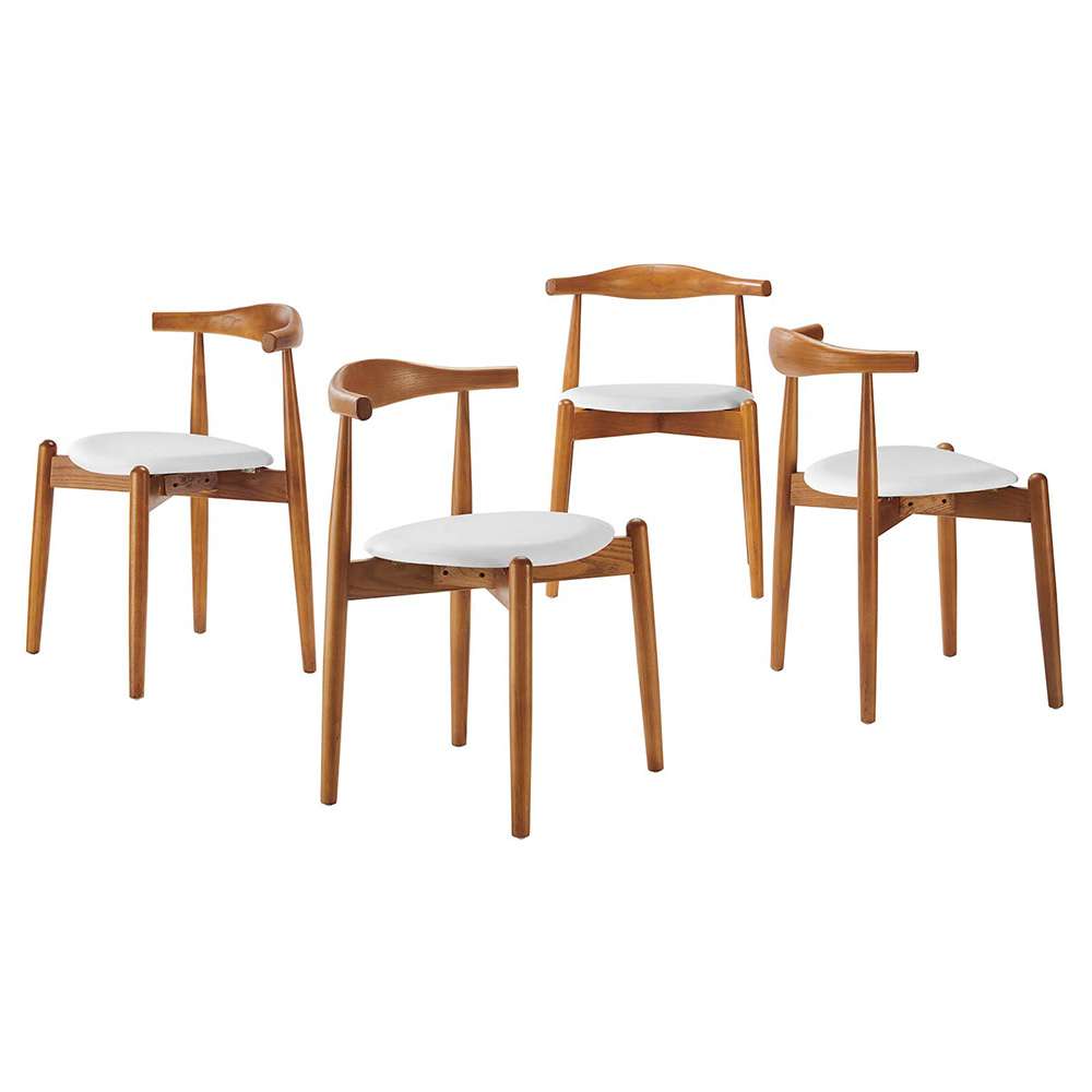 Modway - Stalwart Dining Side Chairs (Set of 4) in Dark Walnut White - EEI-1378-DWL-WHI veiw 1