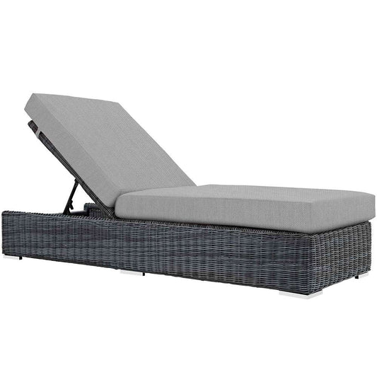 Modway - Summon Outdoor Patio Sunbrella Chaise Lounge - EEI-1876-GRY-GRY veiw 1