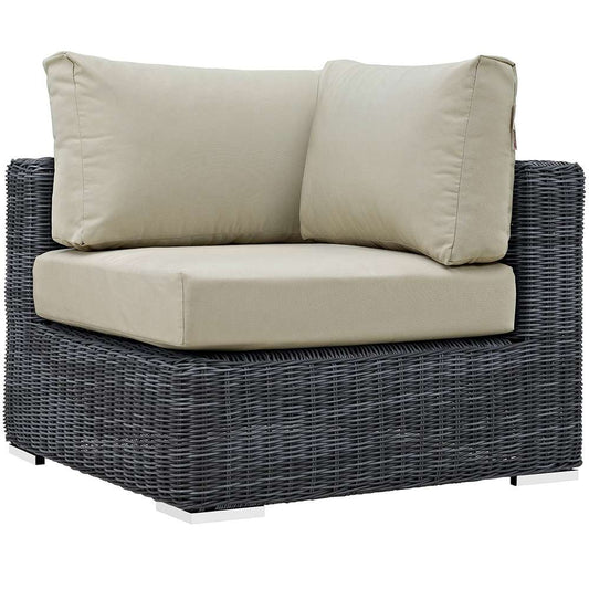 Modway - Summon Outdoor Patio Sunbrella Corner - EEI-1870-GRY-BEI veiw 1
