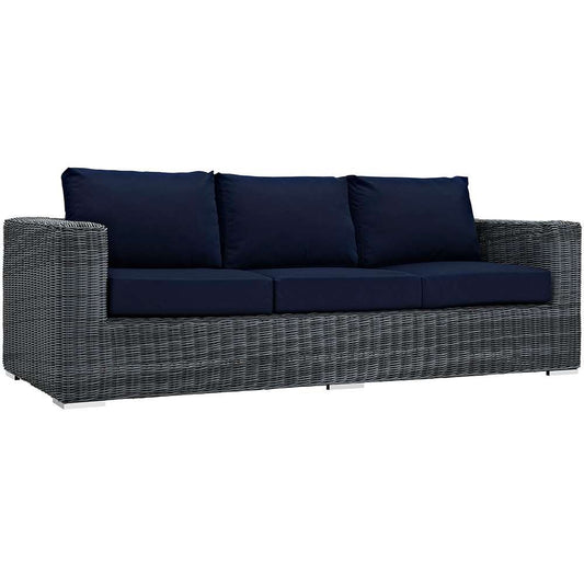Modway - Summon Outdoor Patio Sunbrella Sofa - EEI-1874-GRY-NAV veiw 1