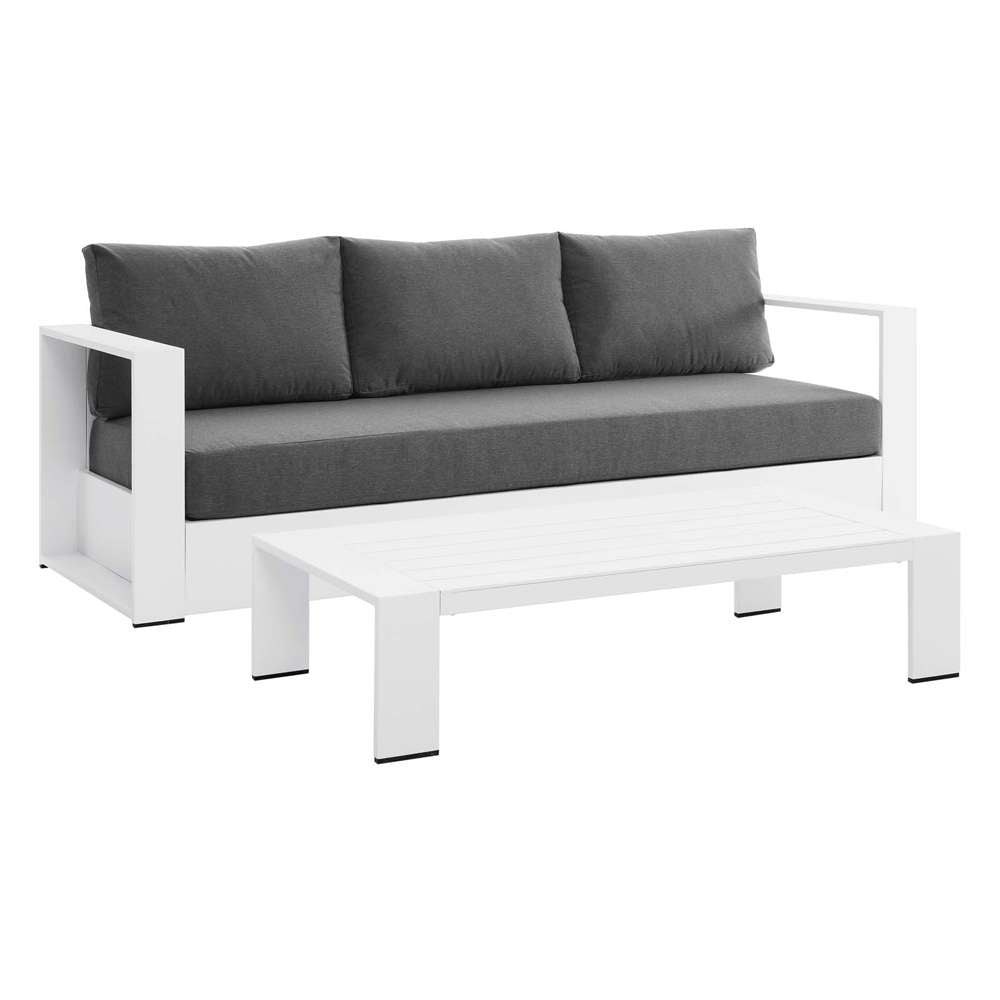 Modway - Tahoe Outdoor Patio Powder-Coated Aluminum 2-Piece Set - EEI-5750-WHI-CHA veiw 2