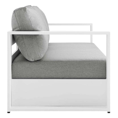 Modway - Tahoe Outdoor Patio Powder-Coated Aluminum 2-Piece Set - EEI-5750-WHI-GRY veiw 4