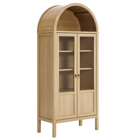 Modway - Tessa Tall Storage Display Cabinet - EEI-6638-OAK veiw 2