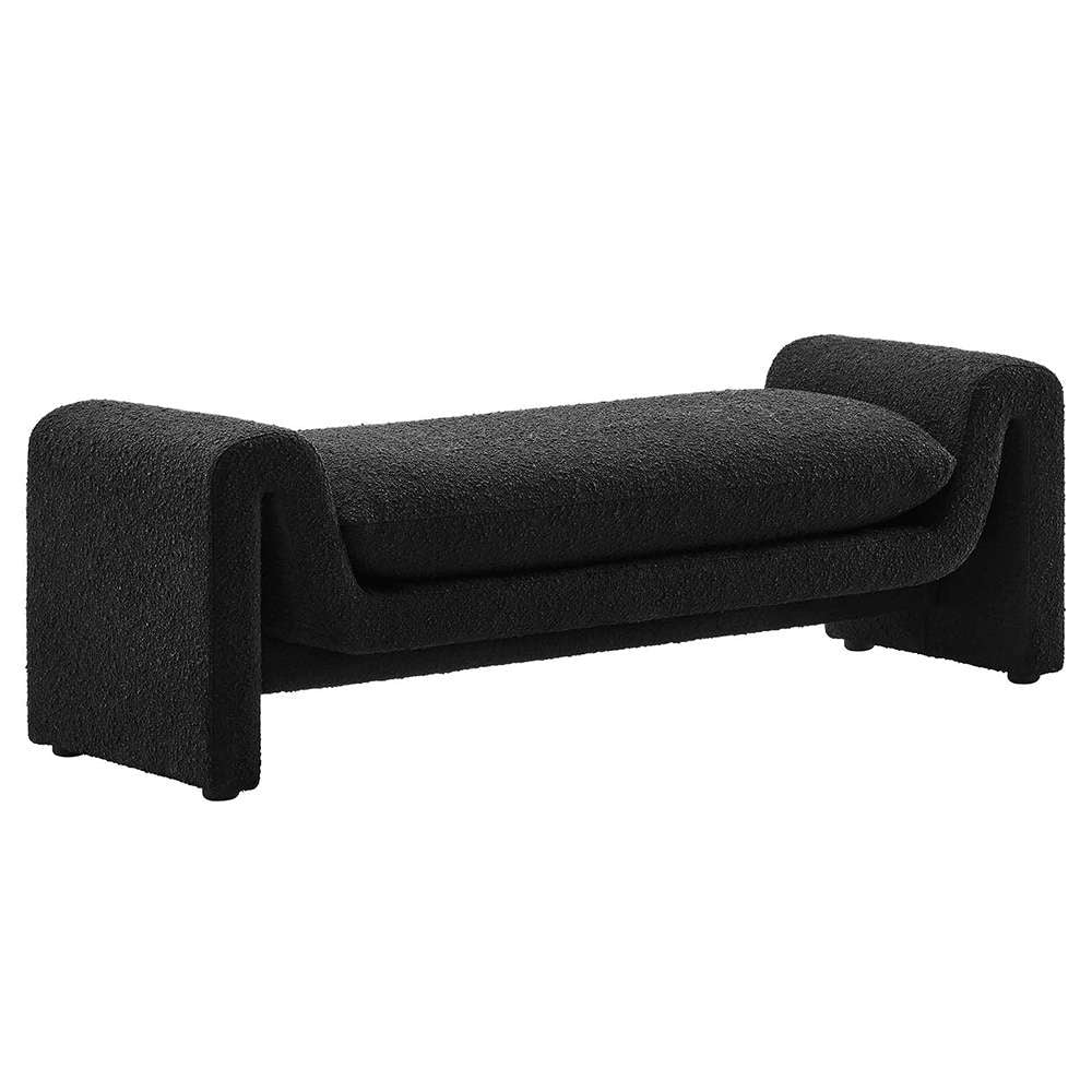 Modway - Waverly Boucle Fabric Bench - EEI-6379-BLK veiw 1