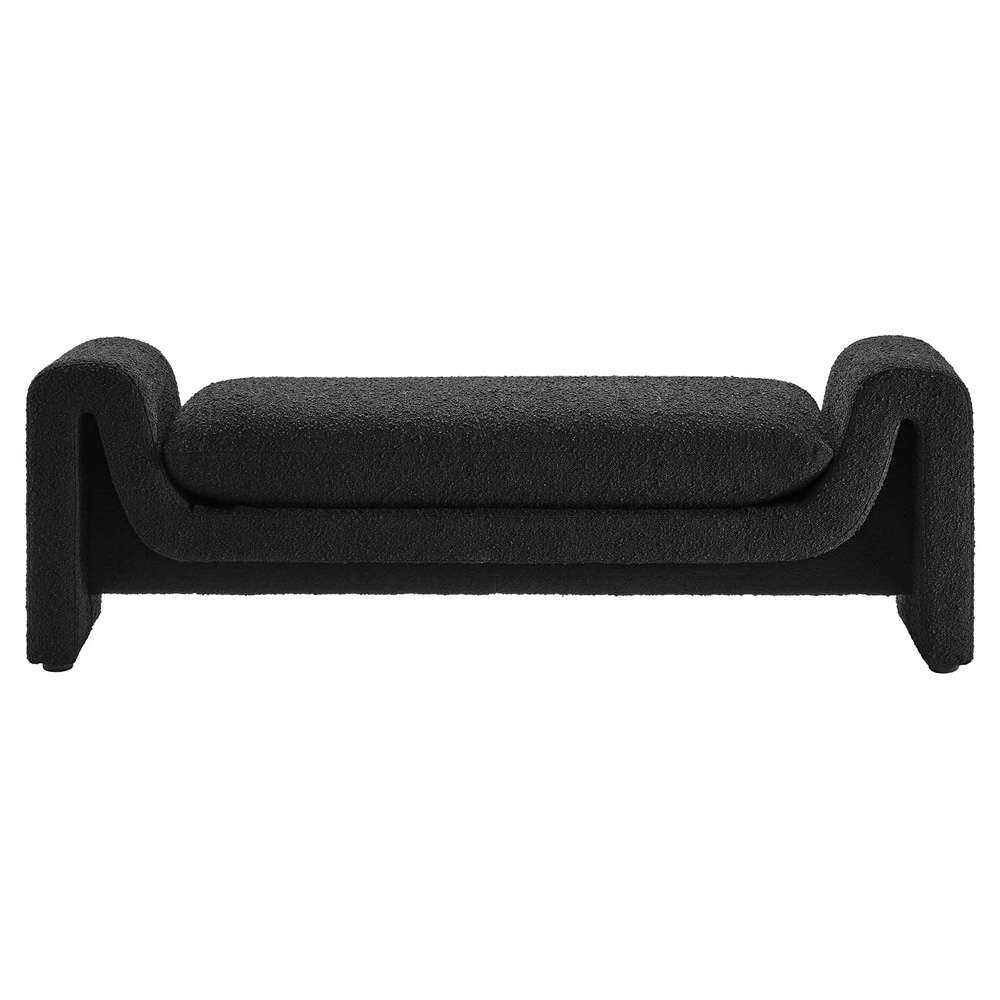 Modway - Waverly Boucle Fabric Bench - EEI-6379-BLK veiw 4