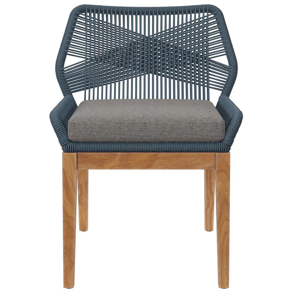 Modway - Wellspring Outdoor Patio Teak Wood Dining Chair - EEI-5747-BLU-GPH veiw 5
