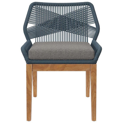 Modway - Wellspring Outdoor Patio Teak Wood Dining Chair - EEI-5747-BLU-GPH veiw 5