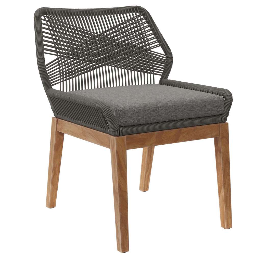 Modway - Wellspring Outdoor Patio Teak Wood Dining Chair - EEI-5747-GRY-GPH veiw 2