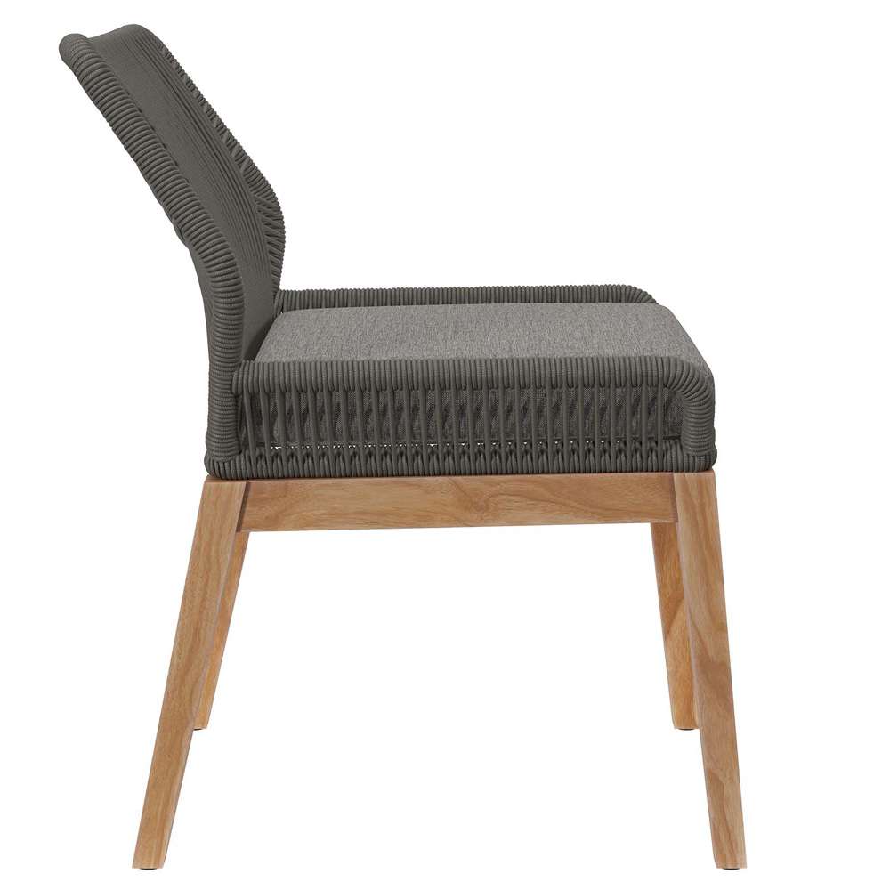 Modway - Wellspring Outdoor Patio Teak Wood Dining Chair - EEI-5747-GRY-GPH veiw 3