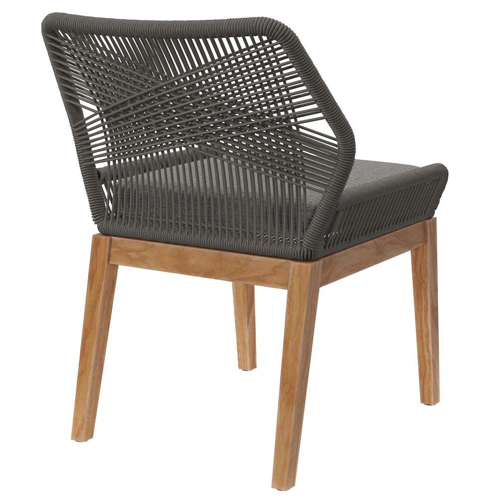 Modway - Wellspring Outdoor Patio Teak Wood Dining Chair - EEI-5747-GRY-GPH veiw 4
