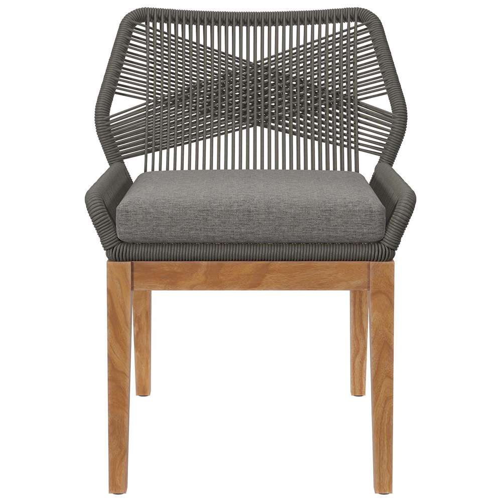 Modway - Wellspring Outdoor Patio Teak Wood Dining Chair - EEI-5747-GRY-GPH veiw 5