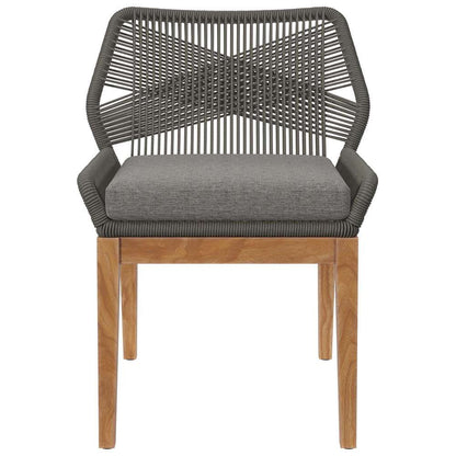 Modway - Wellspring Outdoor Patio Teak Wood Dining Chair - EEI-5747-GRY-GPH veiw 5