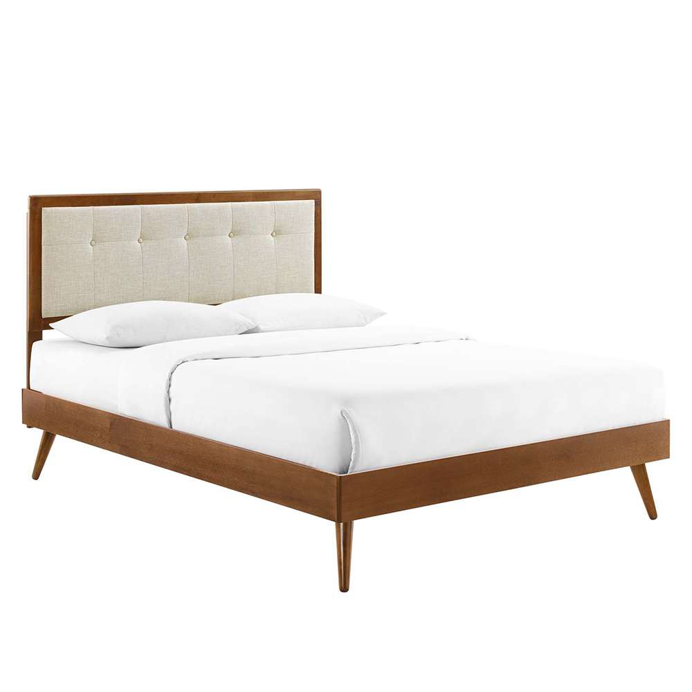Modway - Willow Full Wood Platform Bed With Splayed Legs - MOD-6637-WAL-BEI veiw 1