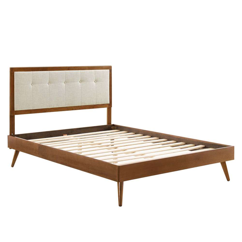 Modway - Willow Full Wood Platform Bed With Splayed Legs - MOD-6637-WAL-BEI veiw 3