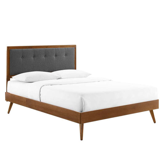Modway - Willow Full Wood Platform Bed With Splayed Legs - MOD-6637-WAL-CHA veiw 1